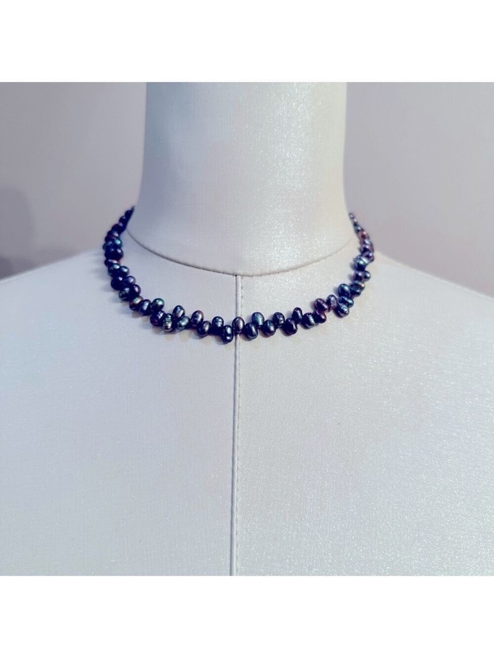 Peacock Black Pearl Necklace, Freshwater Pearl Necklace